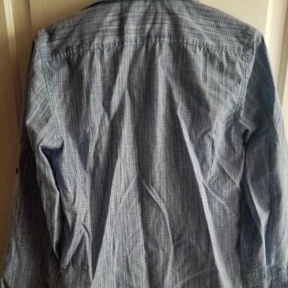 Size S For Him London Slim Fit Men's Plaid Button-Down Shirt - Picture 4 of 5